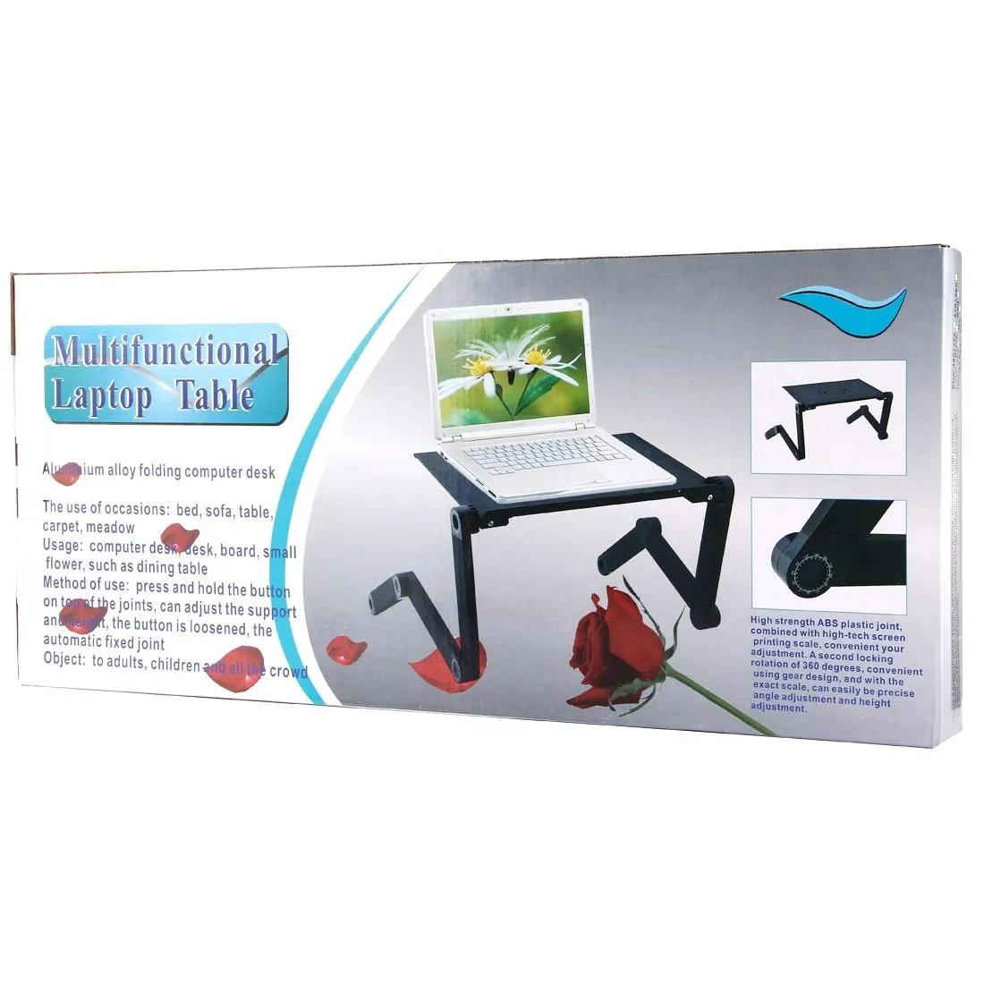 Adjustable Foldable Laptop Stand with Fans & Mouse Pad - Portable Aluminum Alloy