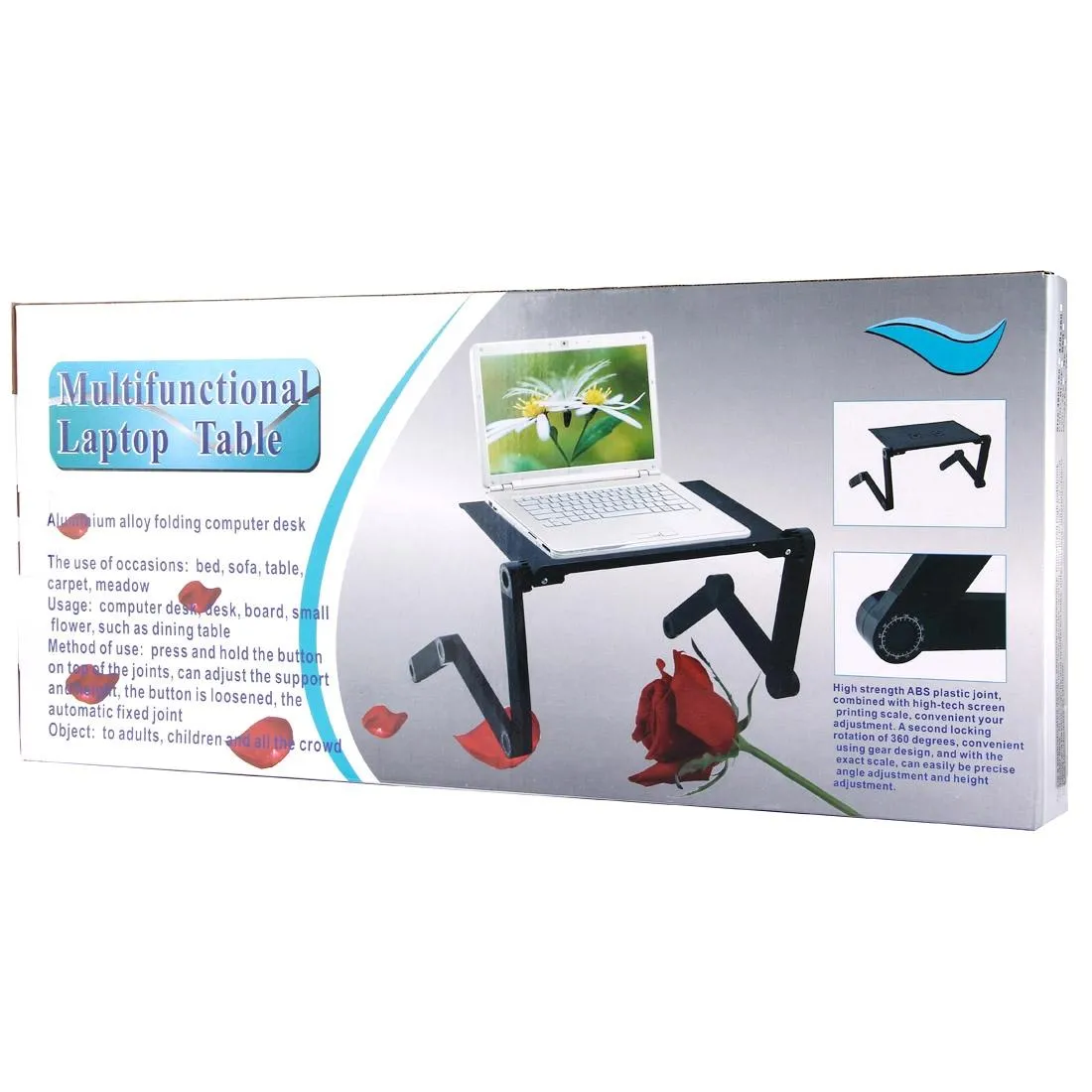 Adjustable Foldable Laptop Stand with Fans & Mouse Pad - Portable Aluminum Alloy