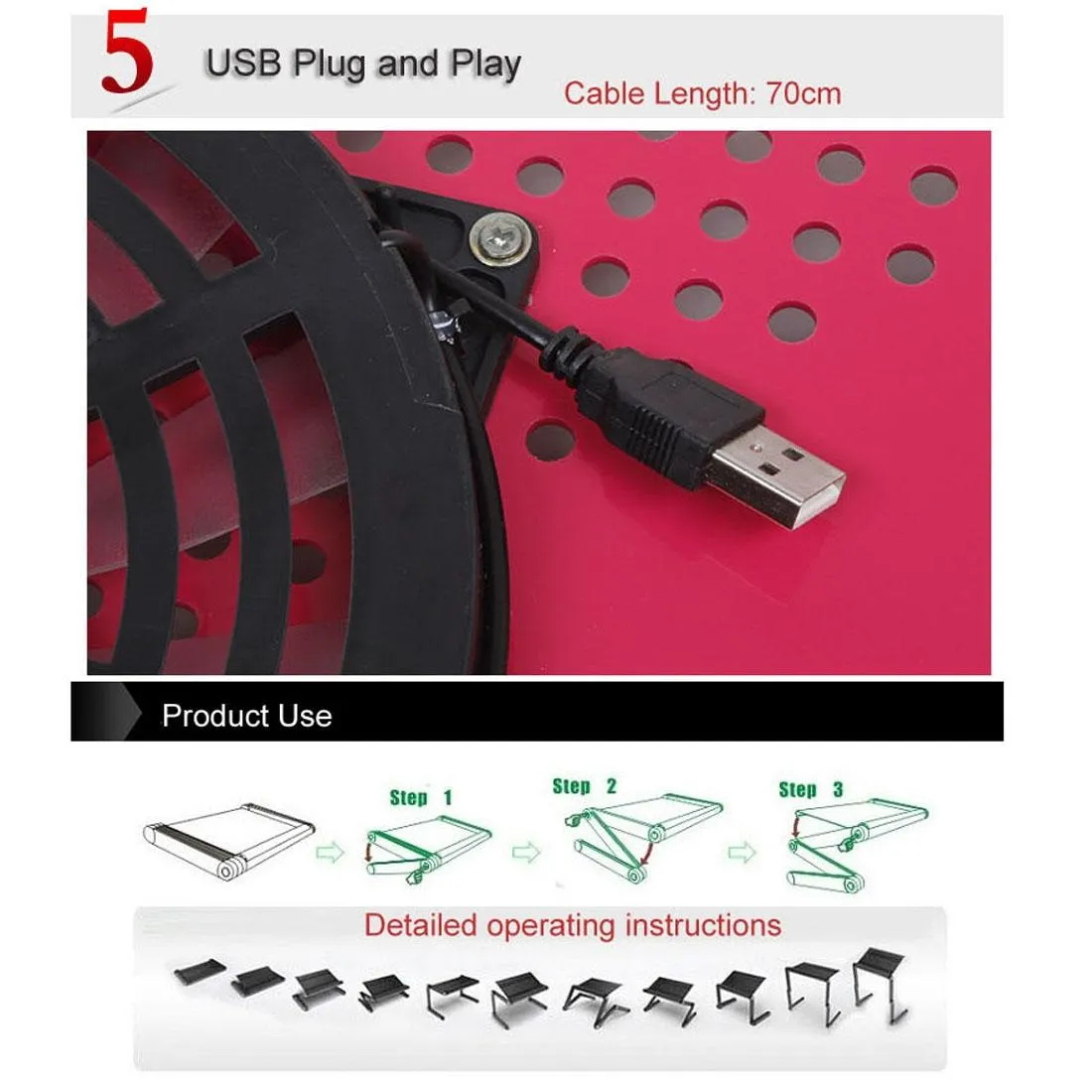 Adjustable Foldable Laptop Stand with Fans & Mouse Pad - Portable Aluminum Alloy