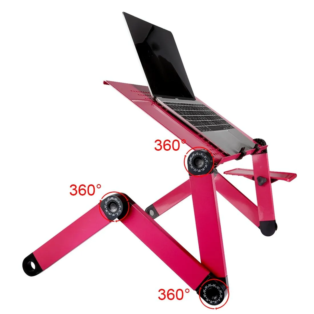 Adjustable Foldable Laptop Stand with Fans & Mouse Pad - Portable Aluminum Alloy