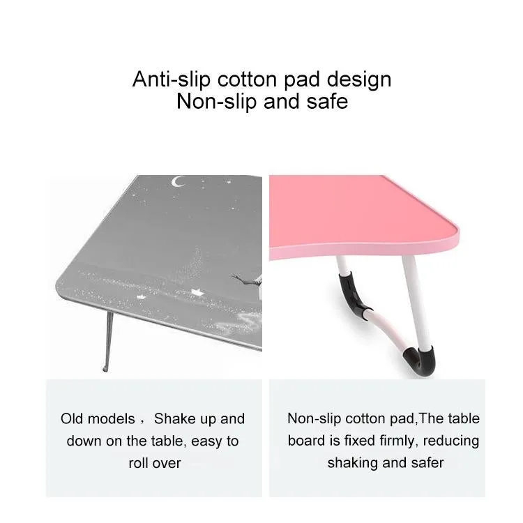 Adjustable Folding Laptop Desk - Non-slip W-shaped Legs Square Pattern Portable Cloud Design