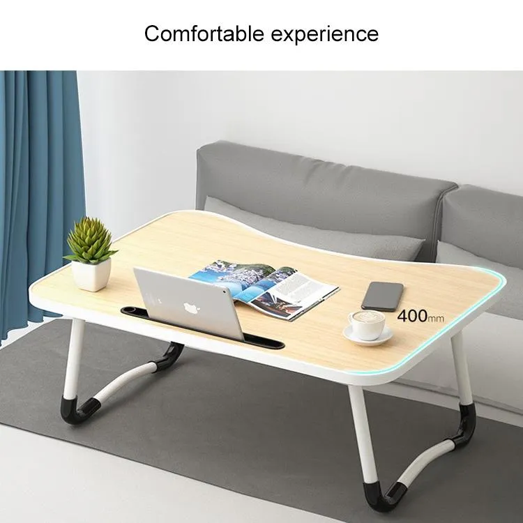 Adjustable Folding Laptop Desk - Non-slip W-shaped Legs Square Pattern Portable Cloud Design