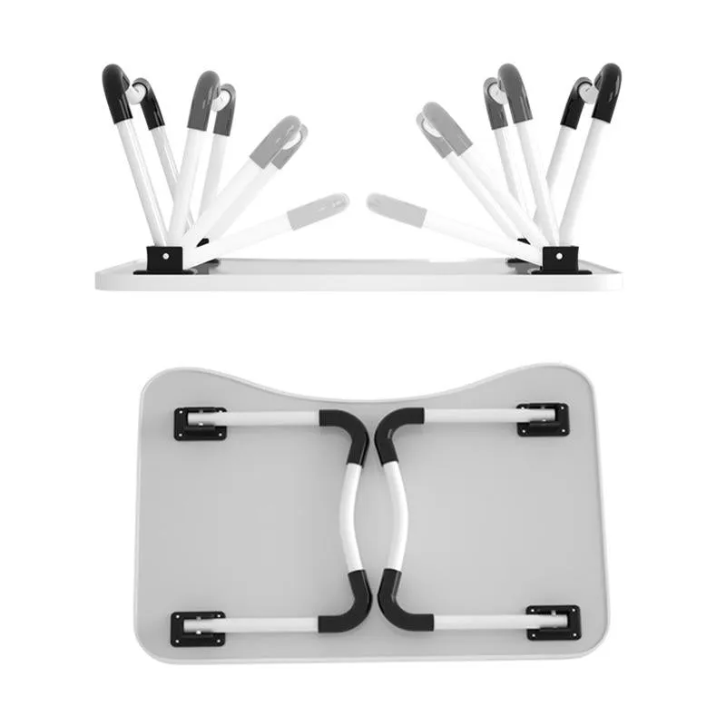 Adjustable Folding Laptop Desk - Non-slip W-shaped Legs Square Pattern Portable Cloud Design