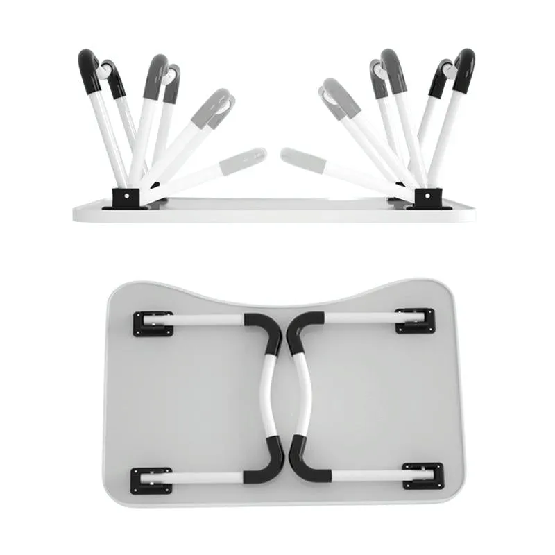Adjustable Folding Laptop Desk - Non-slip W-shaped Legs Square Pattern Portable Cloud Design