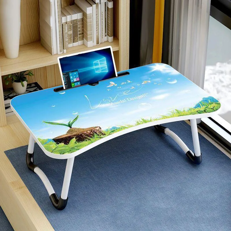 Adjustable Folding Laptop Desk with Non-slip W-shaped Legs - Portable and Compact