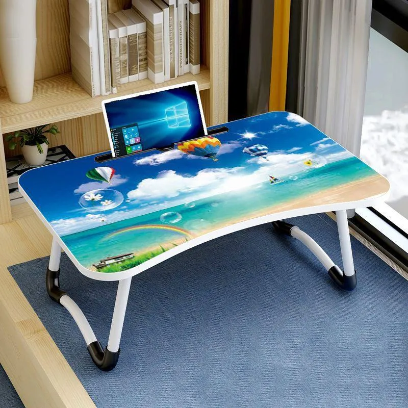 Adjustable Folding Laptop Desk with Non-slip W-shaped Legs - Portable and Compact