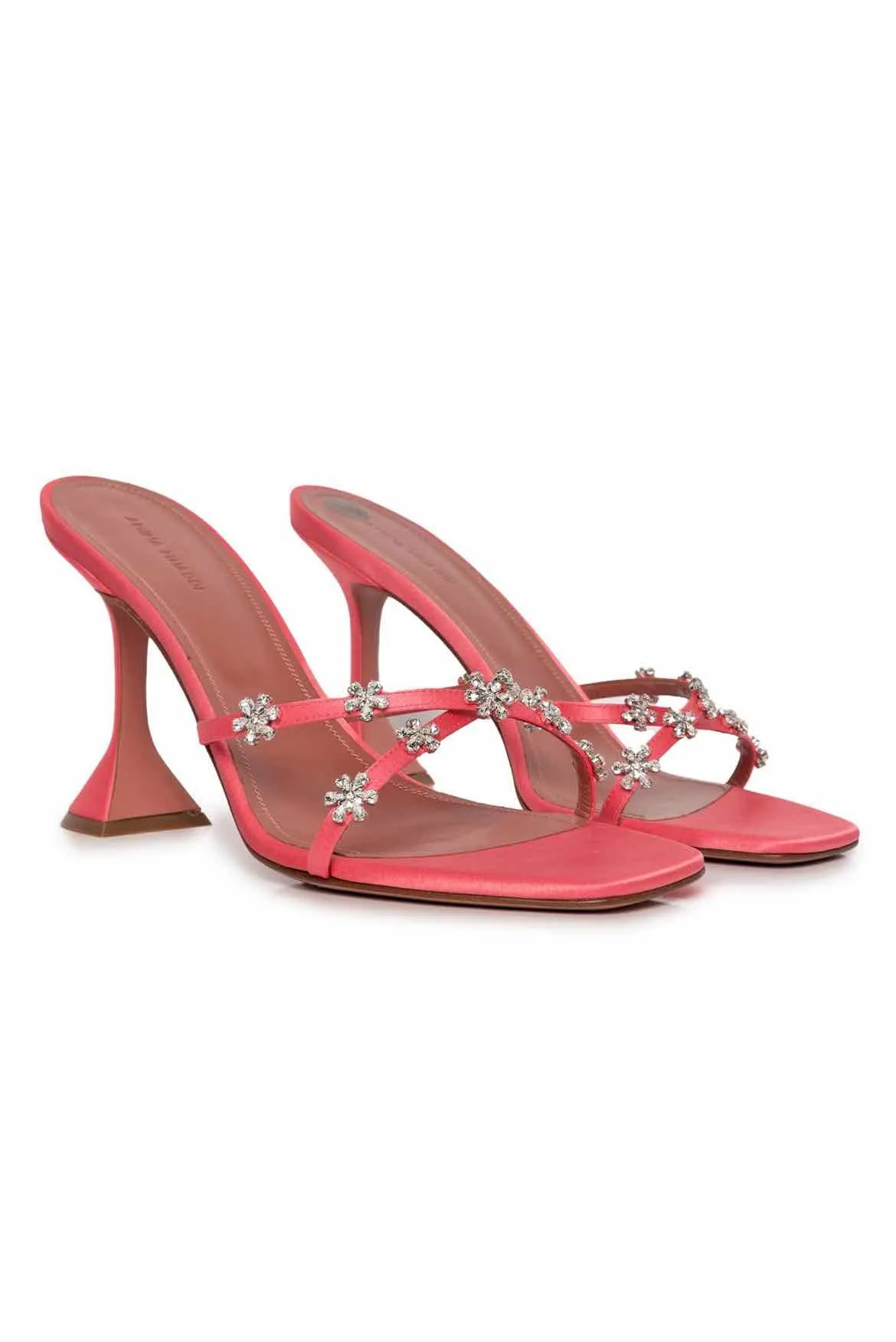Amina Muaddi Size 41 Lily Satin Crytal Pumps