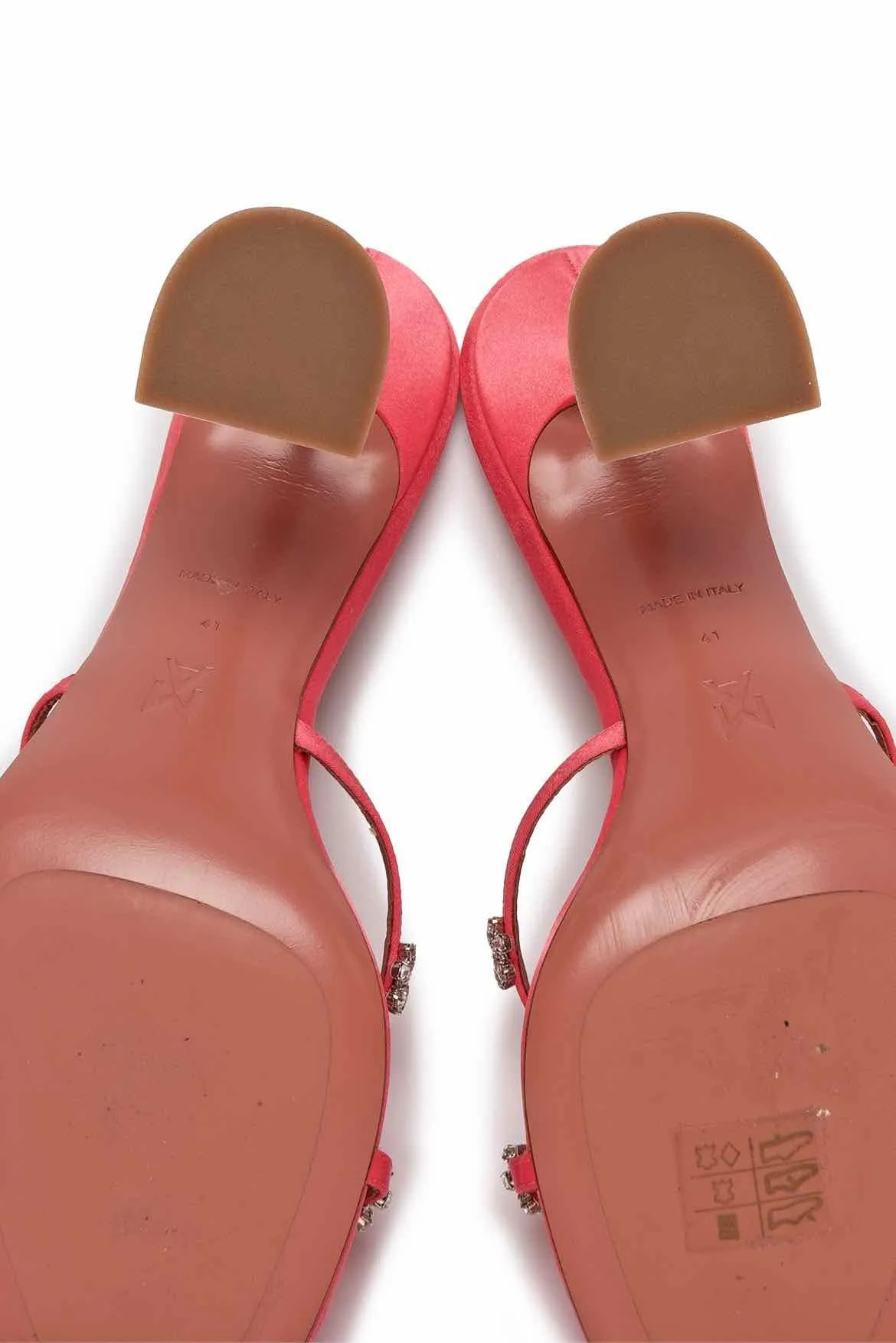 Amina Muaddi Size 41 Lily Satin Crytal Pumps