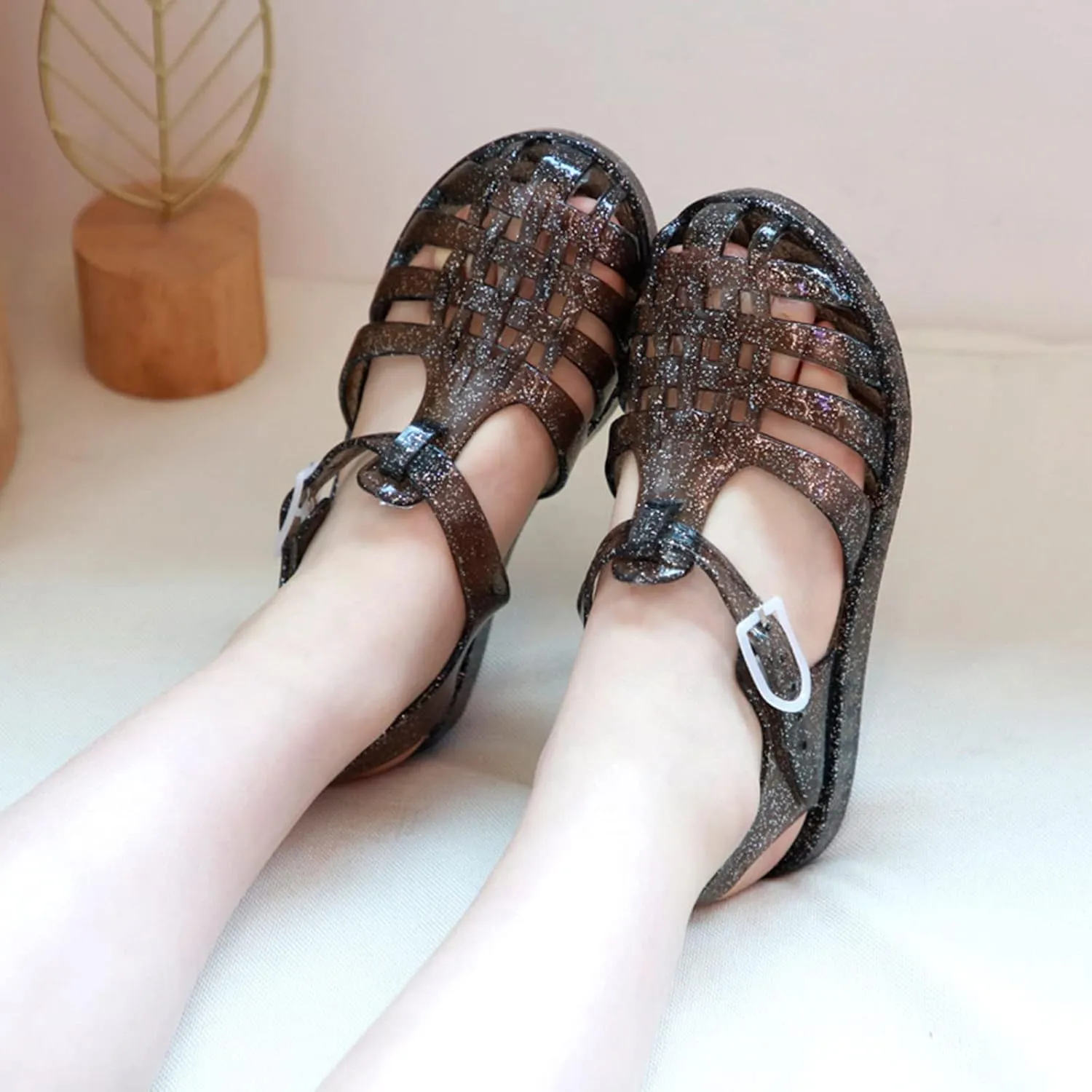 Baby Toddler Slip On Shoes Kids Boys Girls Cute Sandals Fruit Jelly Hollow Out Non-Slip Soft Sole Beach Sandal Shoe