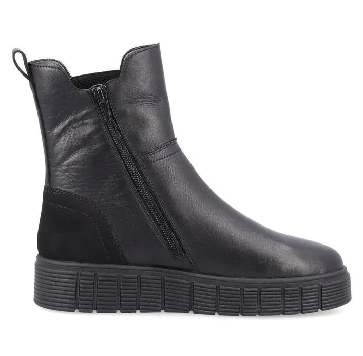 BLACK R-EVOLUTION ZIPPER ANKLE BOOT