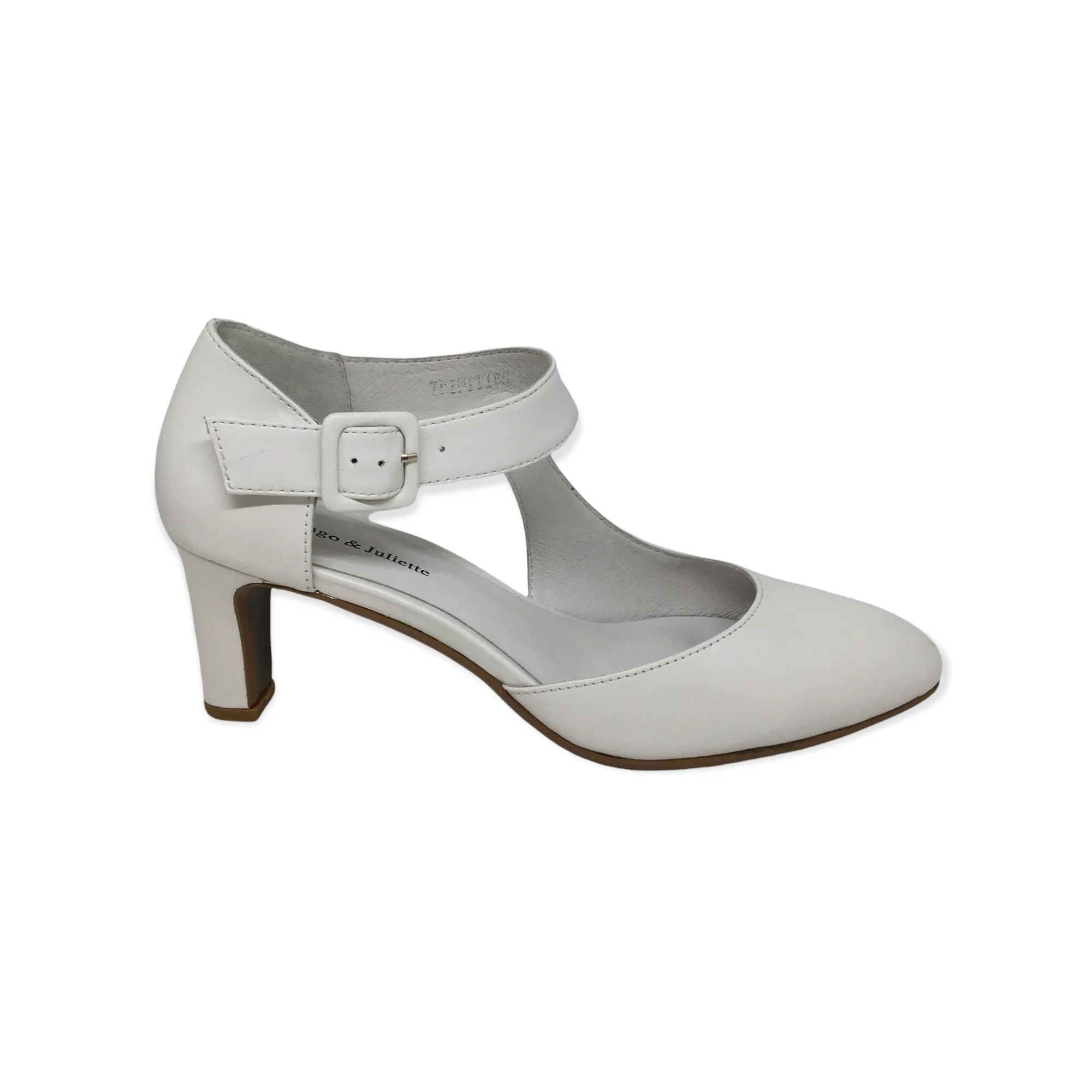 Django & Juliette Trinities Leather Heel ~ White ~ Black ~ Nude
