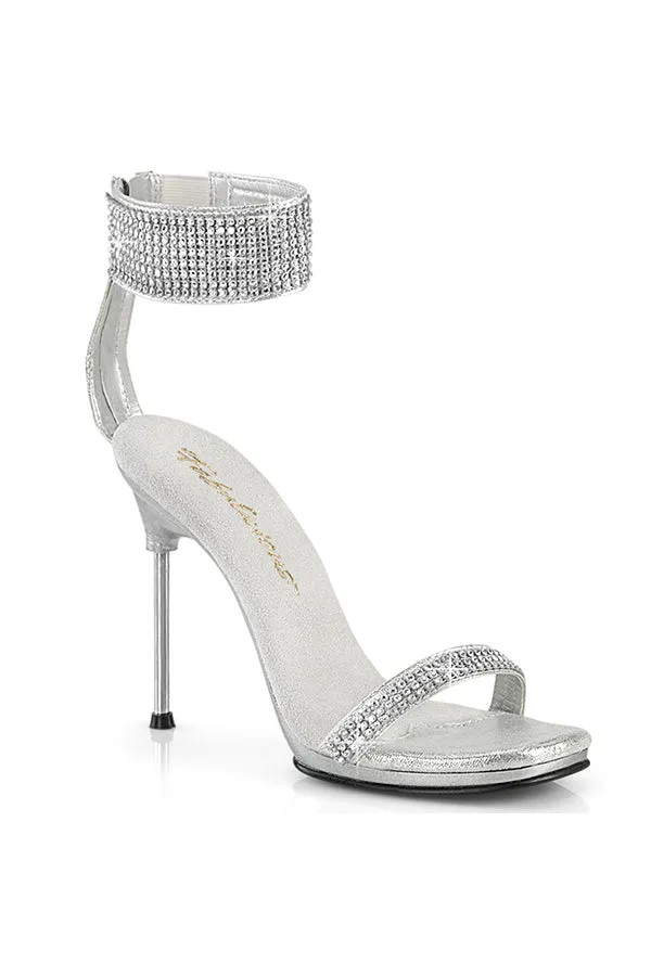 Evening Shoes With Rhinestone Ankle Cuff Slide