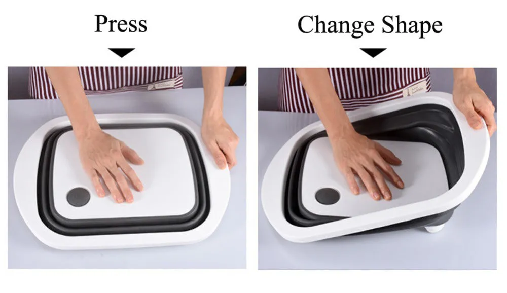 Foldable Cutting Board With Drain Basket