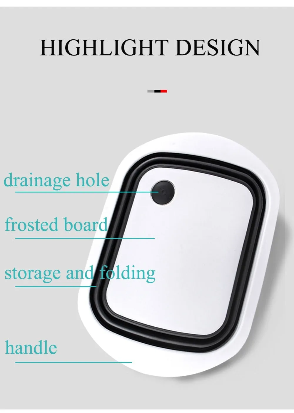Foldable Cutting Board With Drain Basket