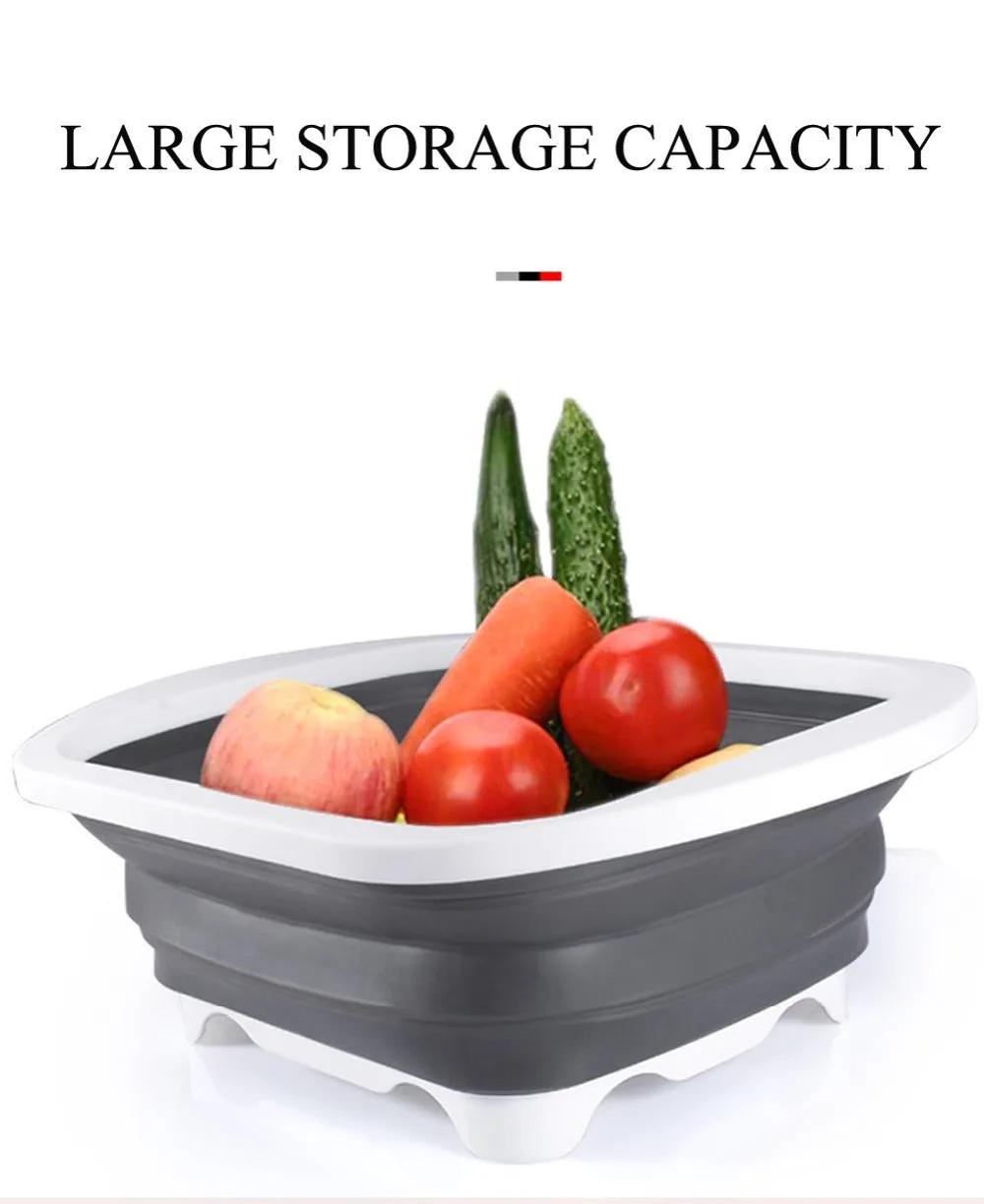 Foldable Cutting Board With Drain Basket