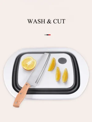 Foldable Cutting Board With Drain Basket