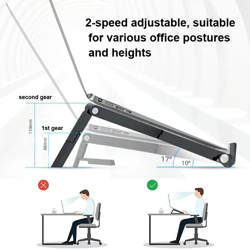 Foldable Non-slip Laptop Stand - Plastic Silicone