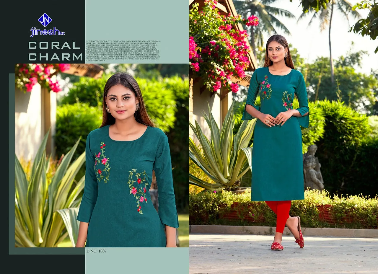 Jinesh Nx Launched Akira Vol 2 Ruby Slub Daily Wear Kurtis Collection