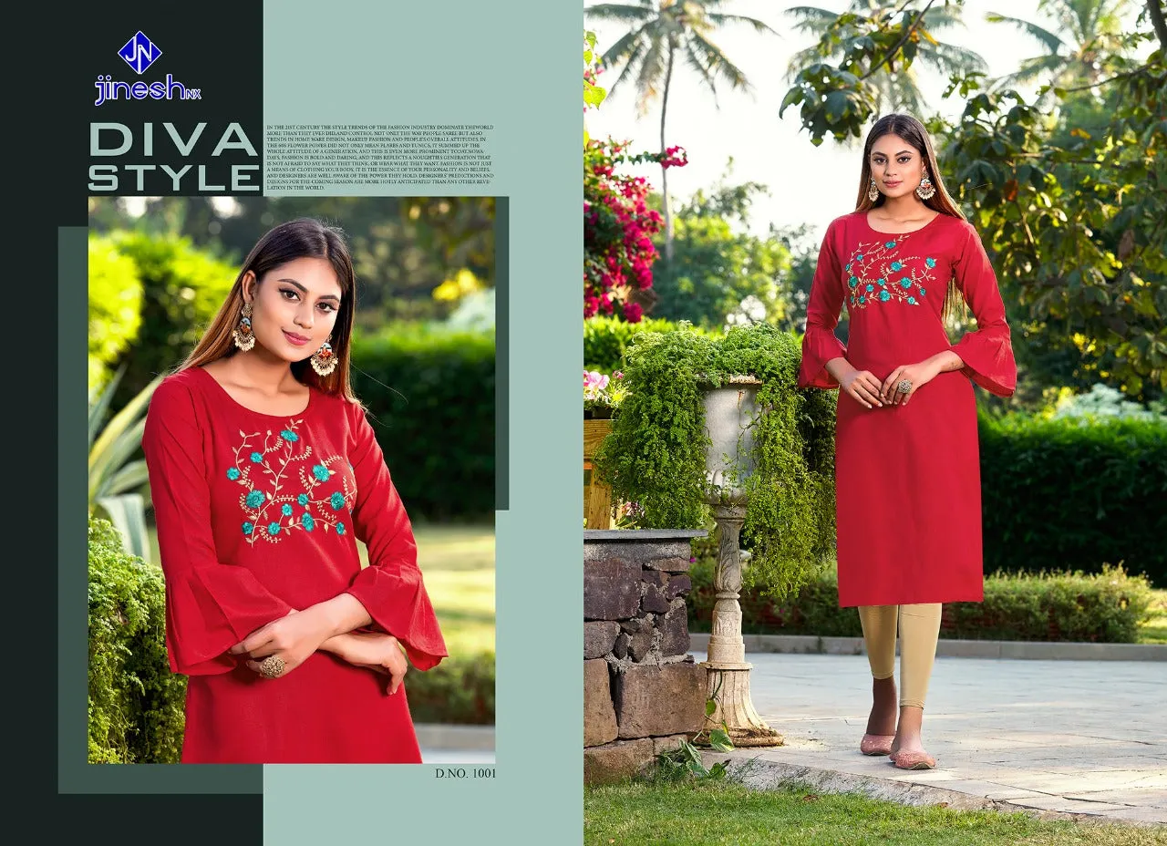 Jinesh Nx Launched Akira Vol 2 Ruby Slub Daily Wear Kurtis Collection
