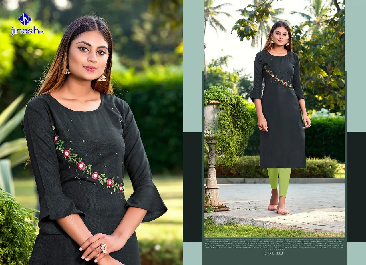 Jinesh Nx Launched Akira Vol 2 Ruby Slub Daily Wear Kurtis Collection
