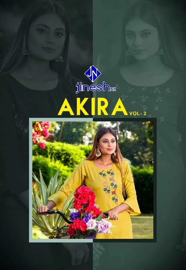 Jinesh Nx Launched Akira Vol 2 Ruby Slub Daily Wear Kurtis Collection