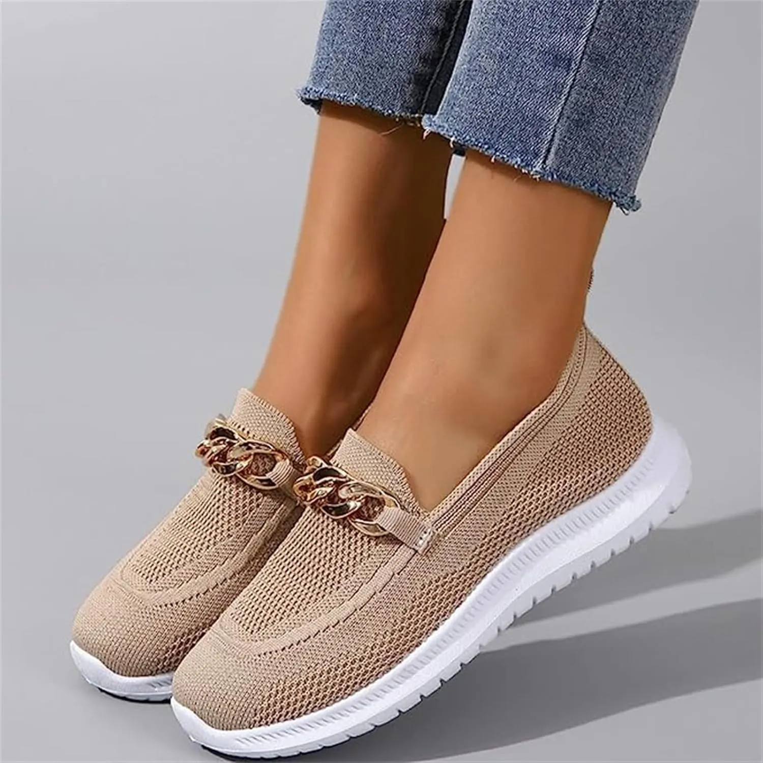 Ladmiple Tennis Shoes Womens Slip Ons Lightweight Breathable Walking Athletic Casual Sneakers for Running Gym Workout