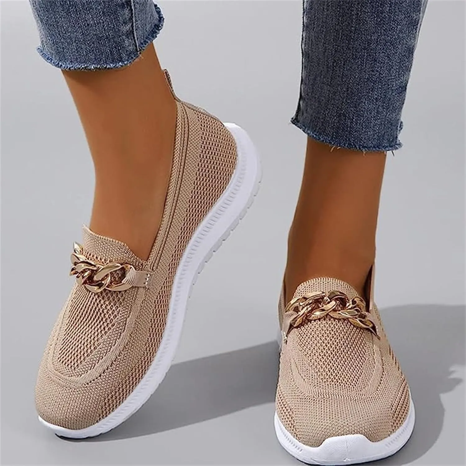 Ladmiple Tennis Shoes Womens Slip Ons Lightweight Breathable Walking Athletic Casual Sneakers for Running Gym Workout