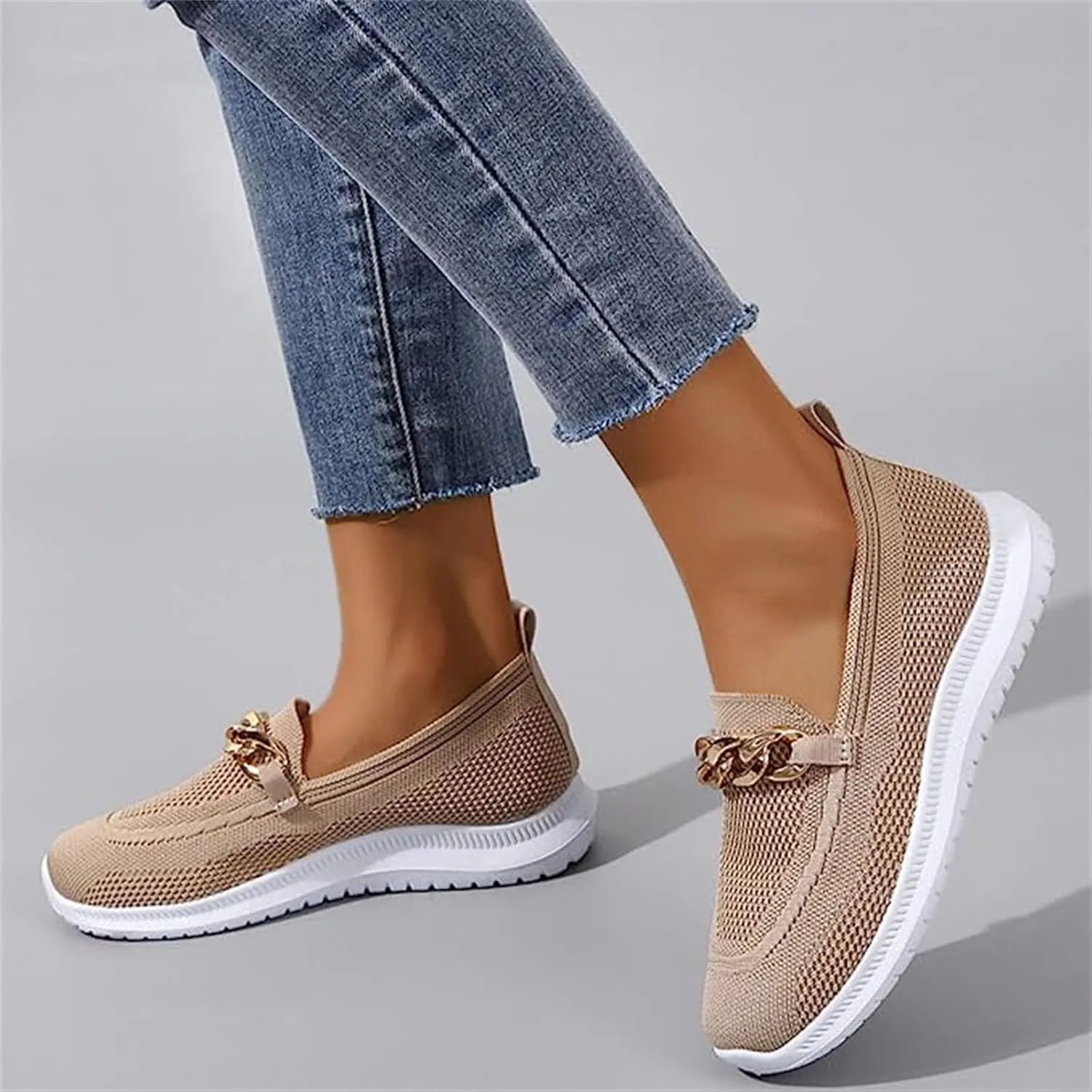 Ladmiple Tennis Shoes Womens Slip Ons Lightweight Breathable Walking Athletic Casual Sneakers for Running Gym Workout
