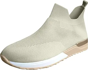 Ladmiple Walking Shoes Women Arch Support Slip On Sneakers Lightweight Running Jogging Sneakers Casual Athletic Tennis Shoes
