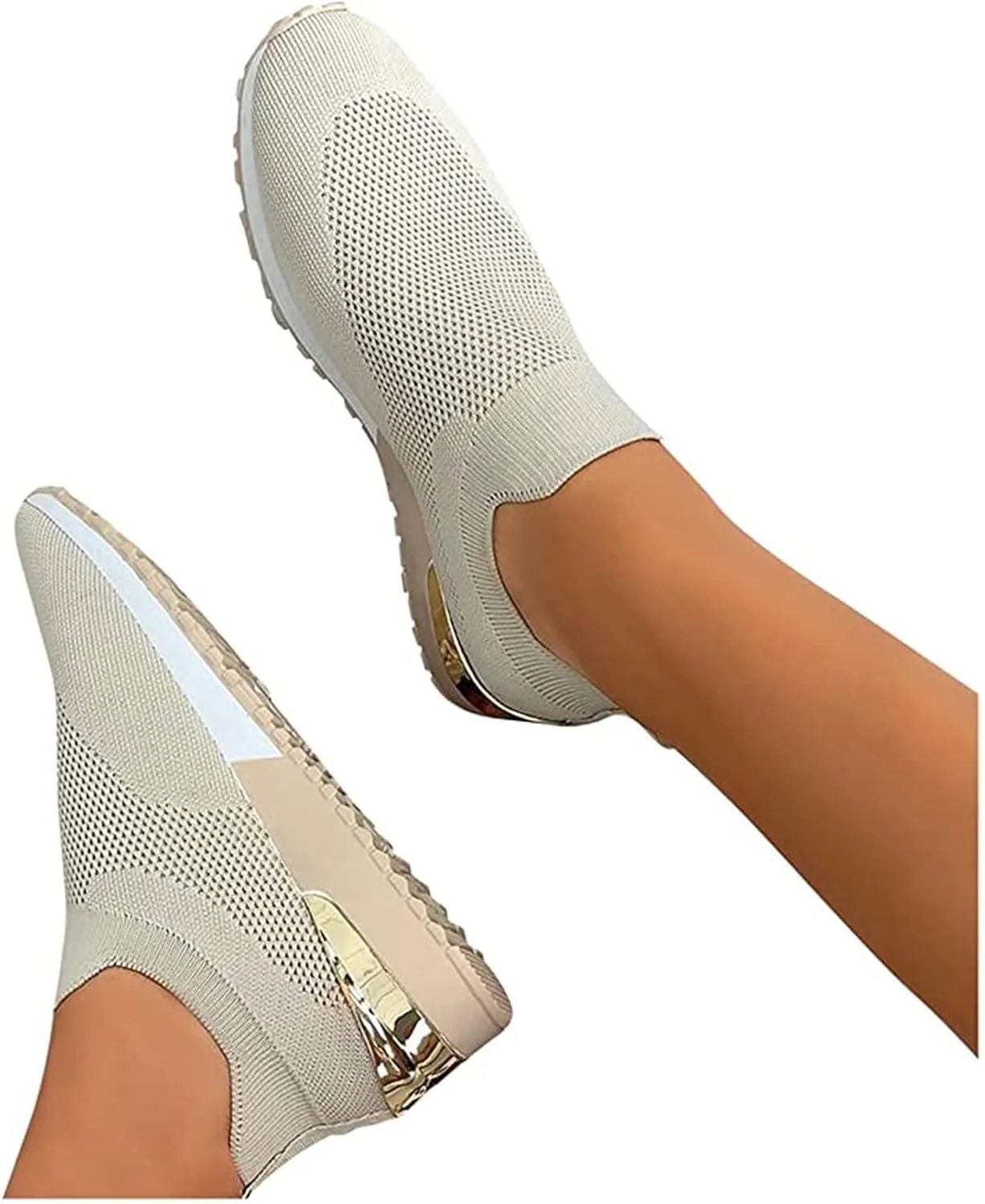 Ladmiple Walking Shoes Women Arch Support Slip On Sneakers Lightweight Running Jogging Sneakers Casual Athletic Tennis Shoes