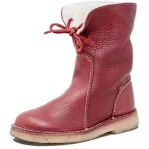 Leather Ankle Boots - Ladies Lace-Up Footwear