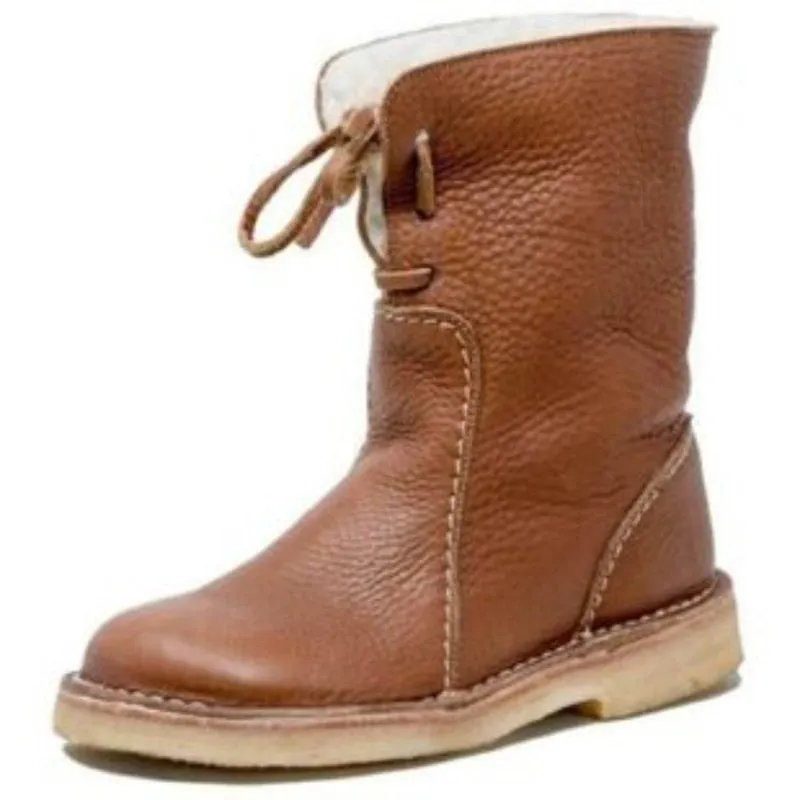 Leather Ankle Boots - Ladies Lace-Up Footwear