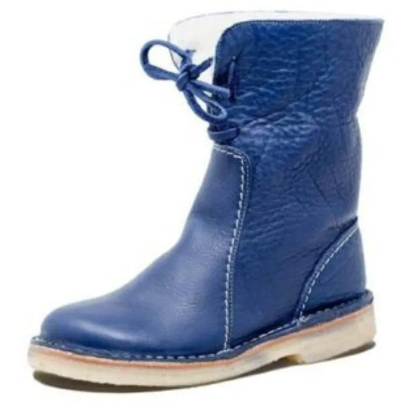 Leather Ankle Boots - Ladies Lace-Up Footwear