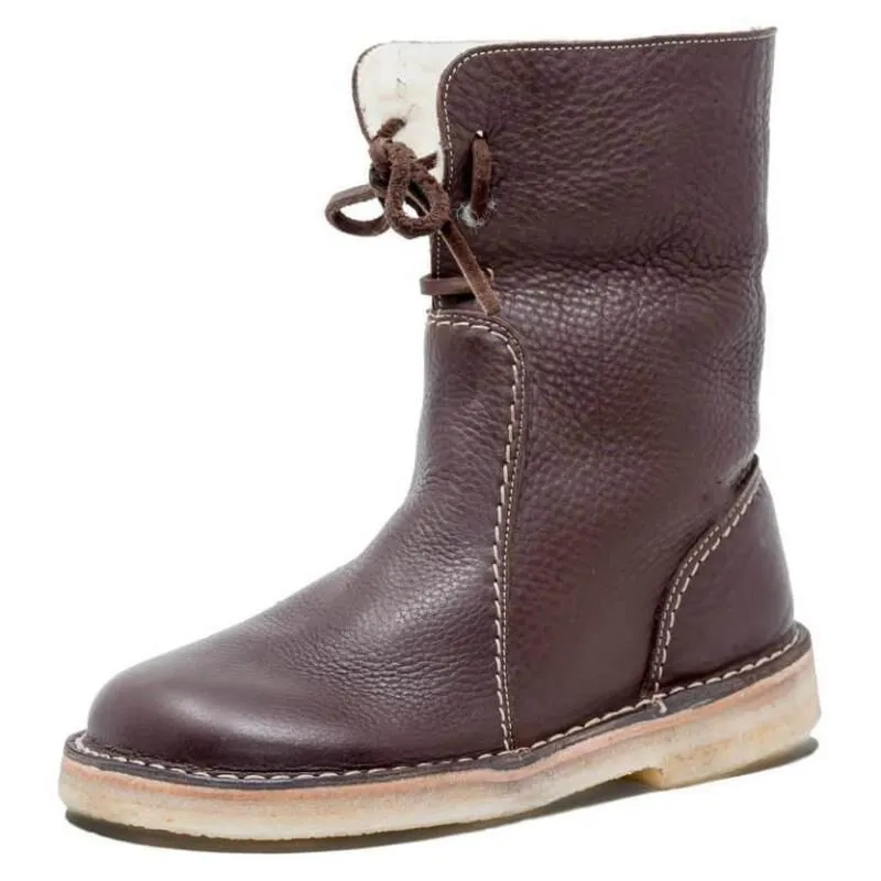 Leather Ankle Boots - Ladies Lace-Up Footwear