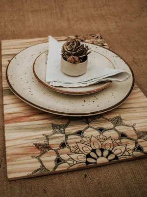 Mandala Table Placement Natural Pine