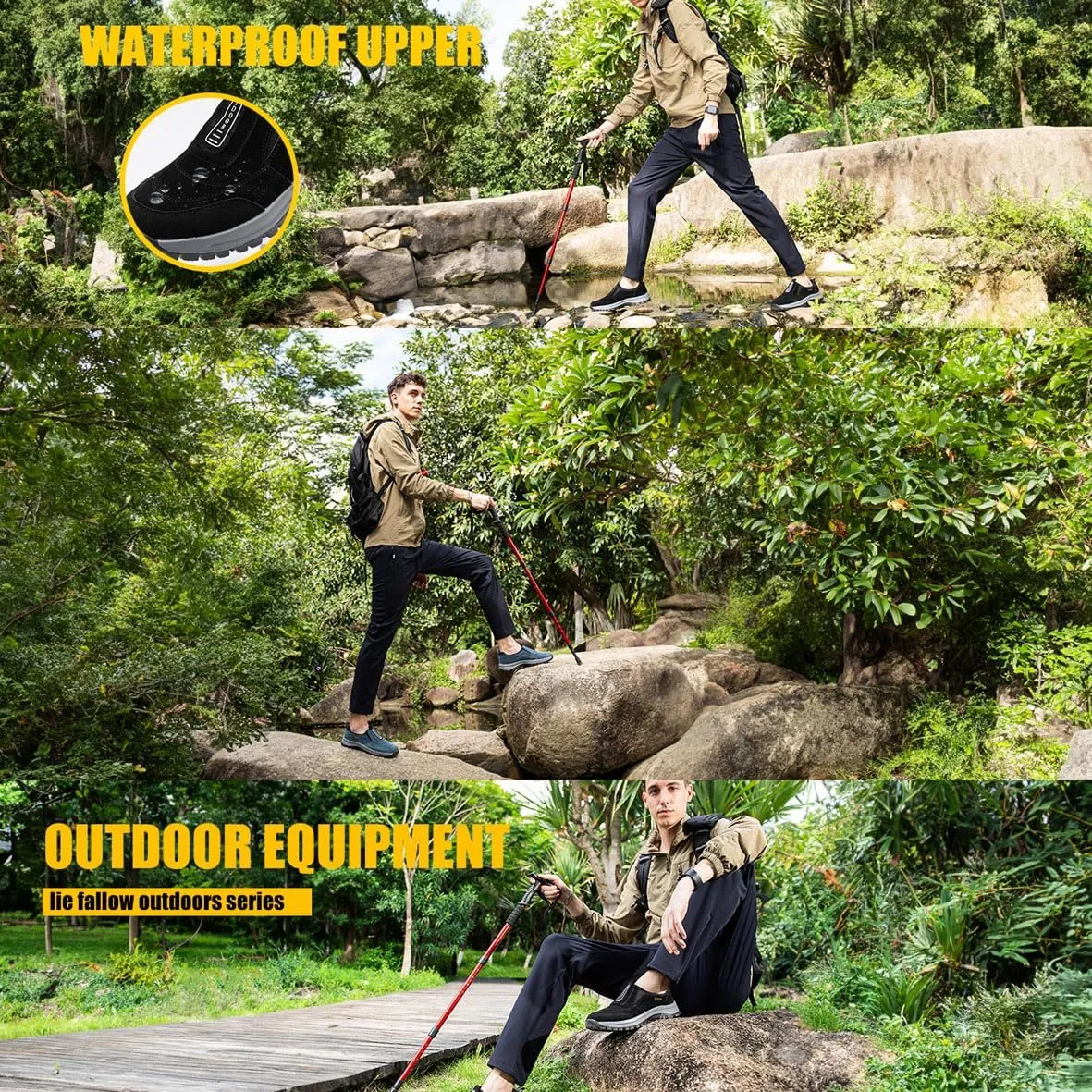 Men Non Slip Outdoor Hiking Orthopedic Shoes Arch Support Casual Loafers Shoes Non Slip Walking Shoes Outdoor Camping Climbing Walking Running Shoes