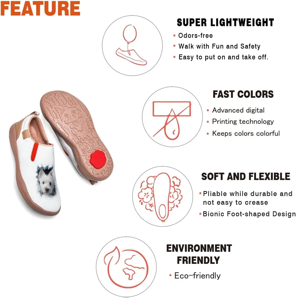 Men's Painted Travel Shoes Slip On Casual Comfortable Lightweight Flat Sole Wide Toe Animal Art 3D