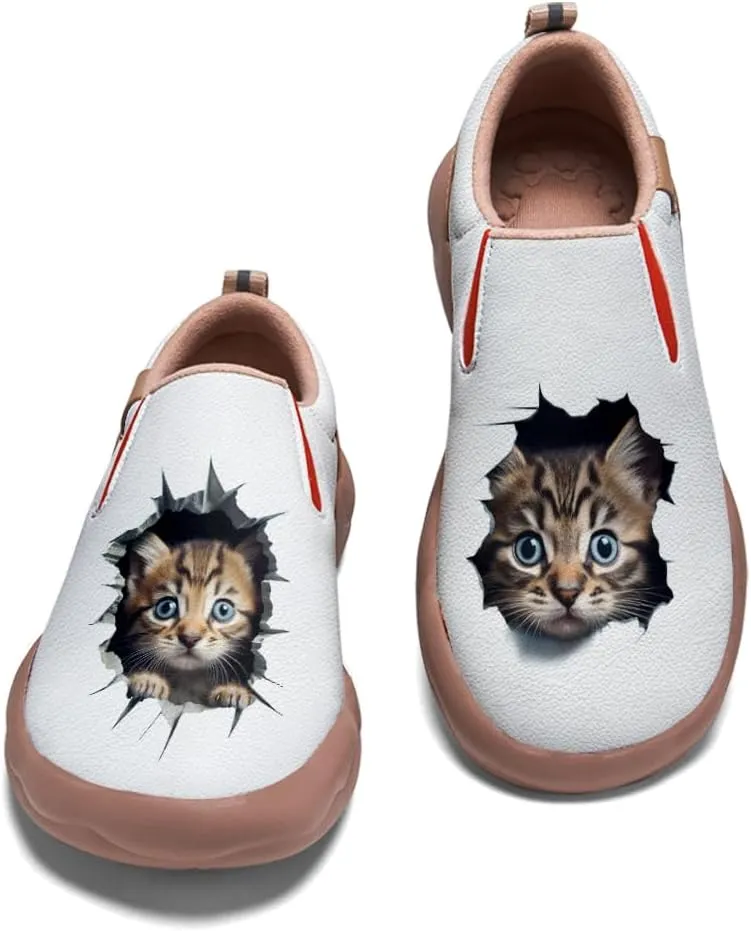 Men's Painted Travel Shoes Slip On Casual Comfortable Lightweight Flat Sole Wide Toe Animal Art 3D