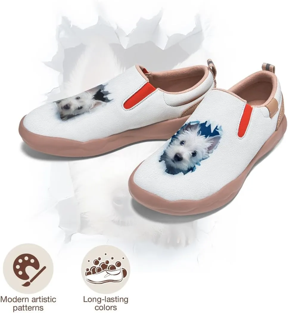 Men's Painted Travel Shoes Slip On Casual Comfortable Lightweight Flat Sole Wide Toe Animal Art 3D