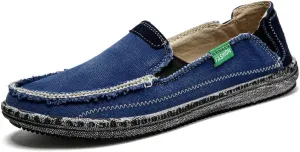 Men's Slip on Deck Shoes Loafers Canvas Boat Shoe Non Slip Casual Loafer Flat Outdoor Sneakers Walking