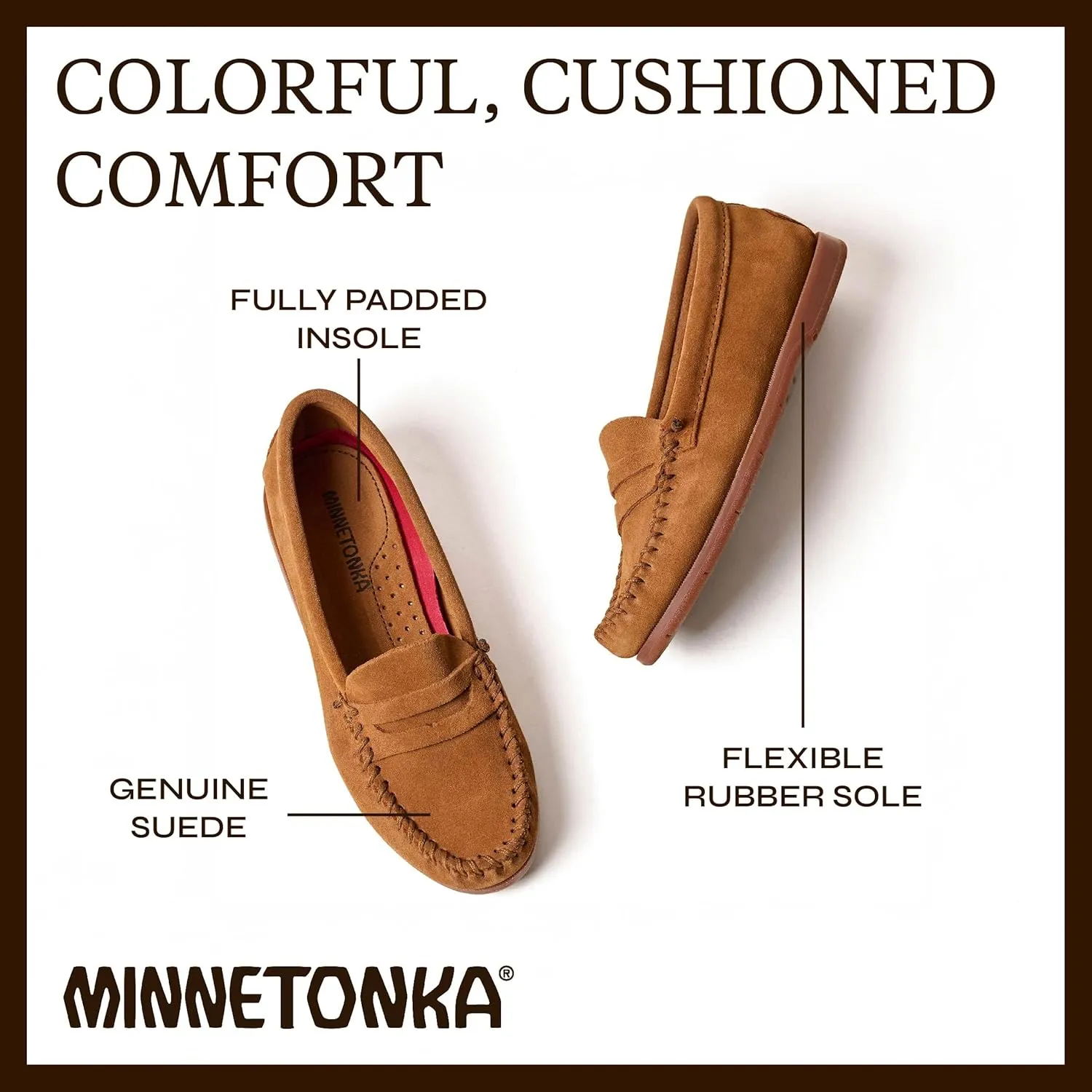 Minnetonka Mellony Penny  Women's Penny Loafer Design, Water and Stain Resistant, Genuine Suede, and Lightweight Sole