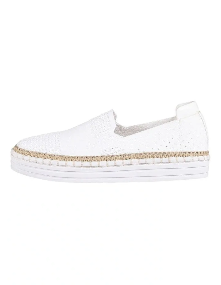 Queen Slip on Sneakers - White Knit