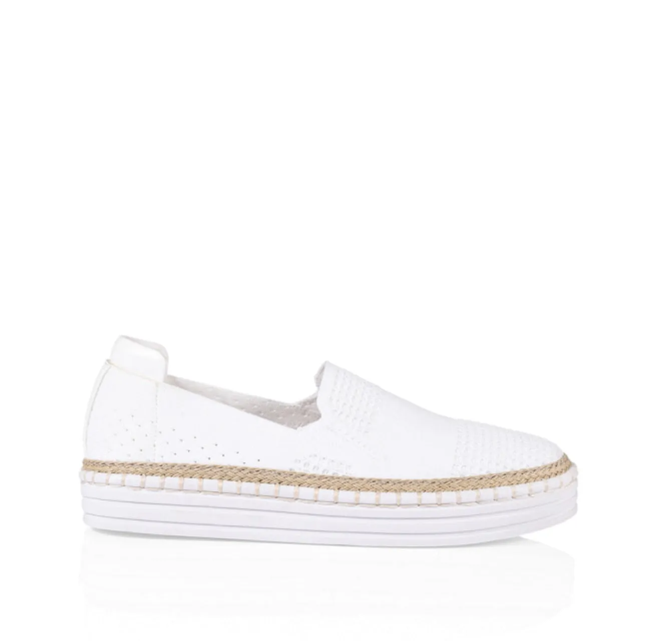 Queen Slip on Sneakers - White Knit
