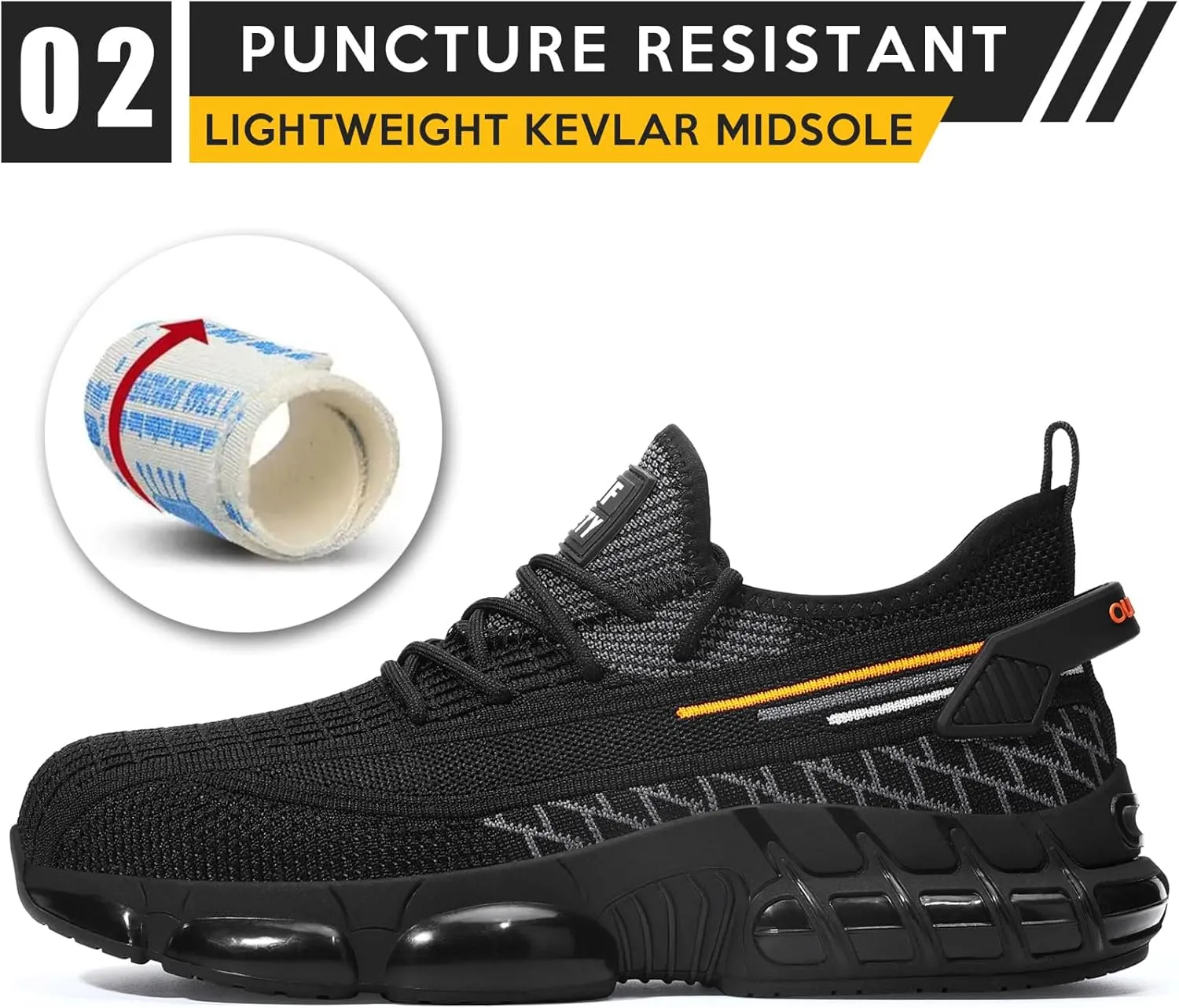 Steel Toe Sneakers for Men Women Comfortable Lightweight Composite Toe Work Shoes Cushion Indestructible Construction Safety Toe Sneakers