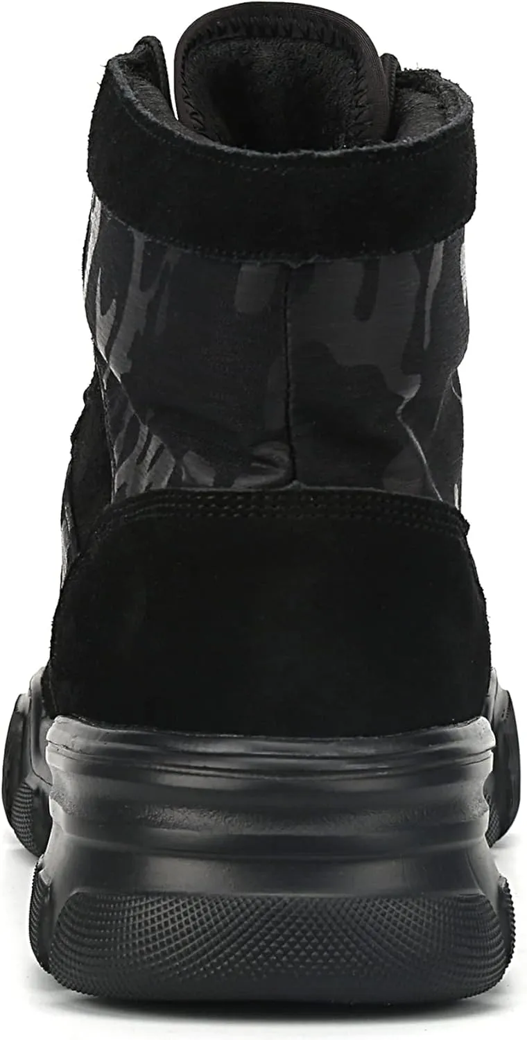 Steel Toe Work Safety Boots, Lightweight Mid-cut Industry Construction Composite Sneakers
