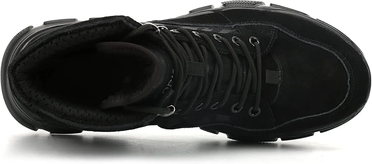 Steel Toe Work Safety Boots, Lightweight Mid-cut Industry Construction Composite Sneakers