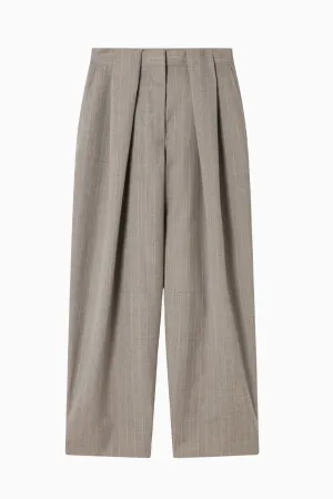 Stella McCartney Melange Stripe Balloon Trouser - Stone