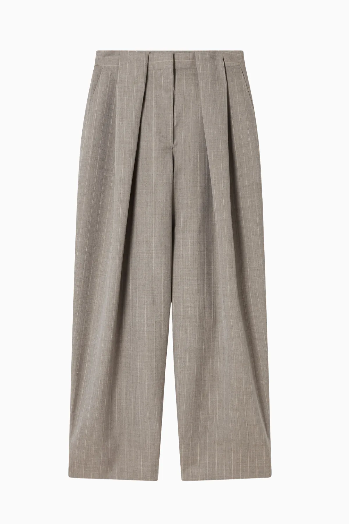 Stella McCartney Melange Stripe Balloon Trouser - Stone
