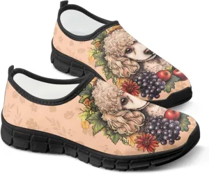 Women's Art Painted Travel Shoes Slip On Casual Mesh Loafers Lightweight Comfort Fashion Outdoor Sneaker for Ladies US Size 5.5-11.5