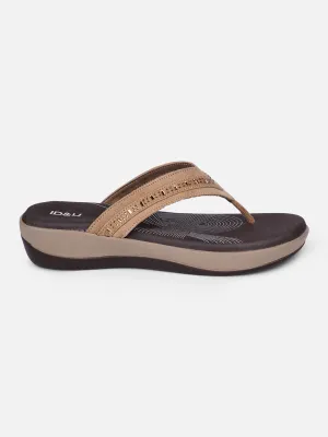 Women's Beige Thong Sandals (IU6004)